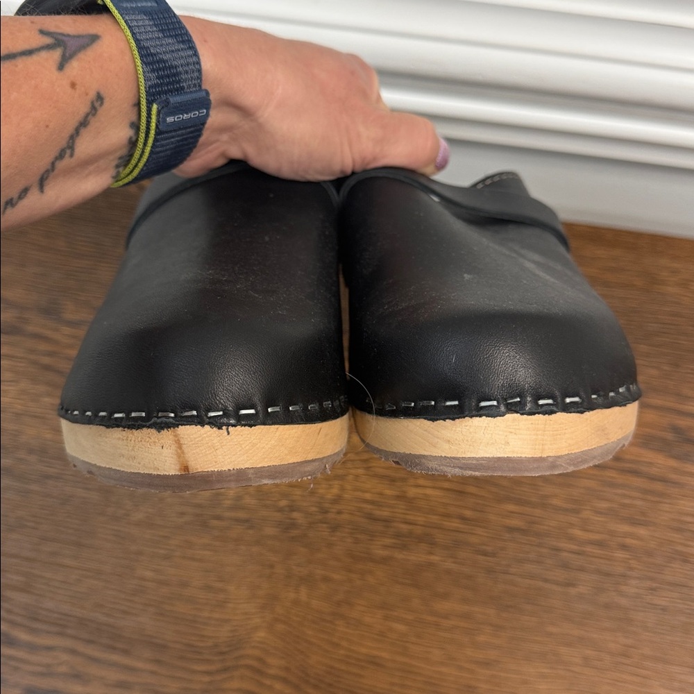 Lotta From Stockholm Black Leather Clogs Sz 42! - Picture 5 of 6